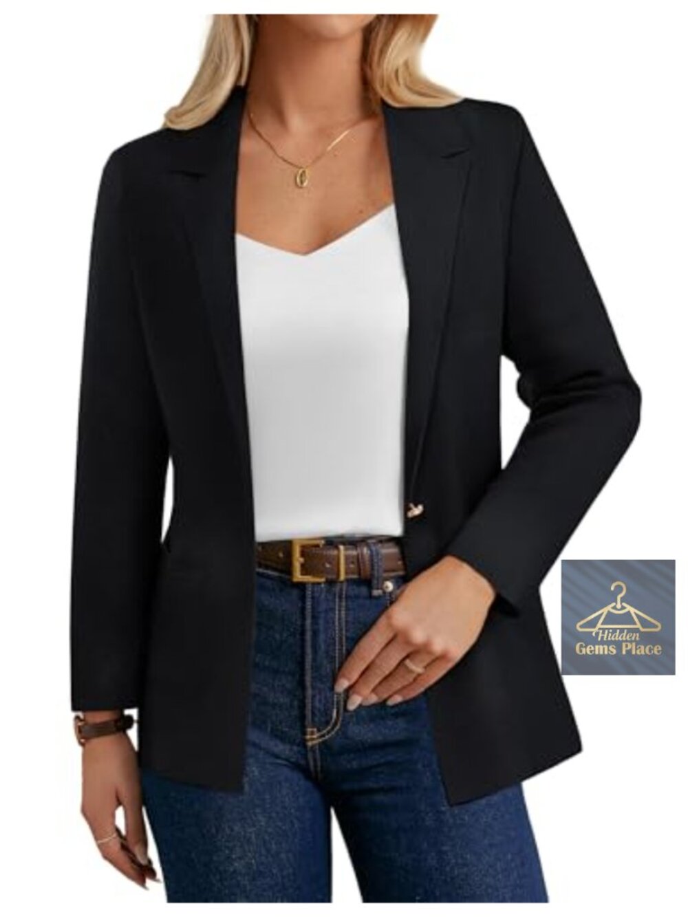 Long Sleeve Open Front Sweater Blazer Cardigan Suit Jacket Pockets Business